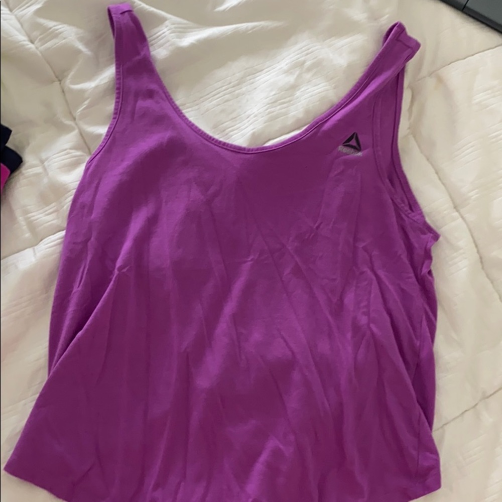 Low back purple Reebok crop top